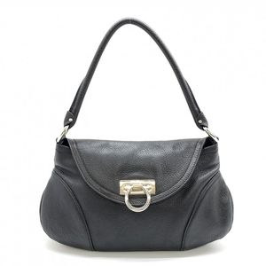 Salvatore Ferragamo Gancini One Shoulder Bag Leather Black